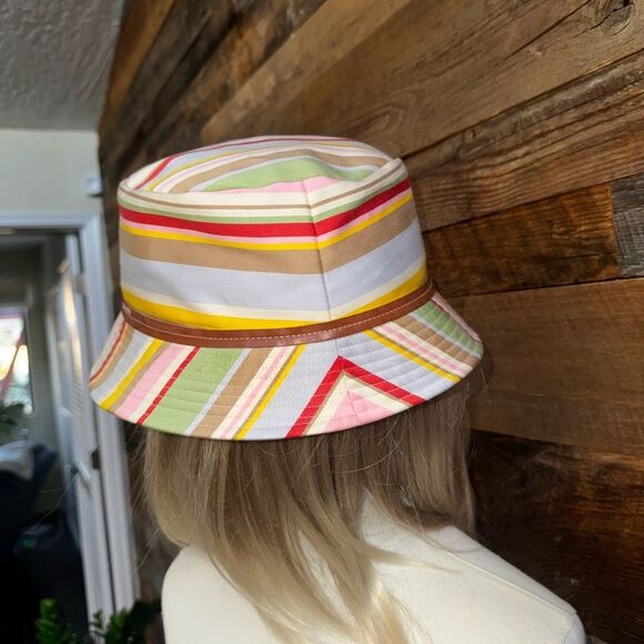 🧡💚 Coach Multicolor striped bucket hat - Picture 4 of 11